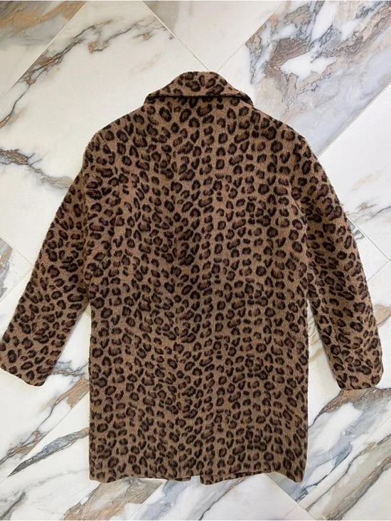 Halogen Leopard Print Faux Fur Coat, Chic, Statement Women’s Size Xs - Picture 2 of 6